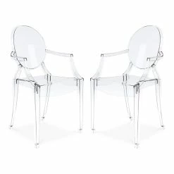 Wholesale 😍 Aron Living 18.5" Durable Seat Plastic Crystal Armchairs In Clear (Set Of 2) 👍