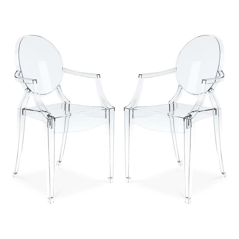 Wholesale ๐ Aron Living 18.5" Durable Seat Plastic Crystal Armchairs In Clear (Set Of 2) ๐ 3 Wholesale ๐ Aron Living 18.5" Durable Seat Plastic Crystal Armchairs In Clear (Set Of 2) ๐