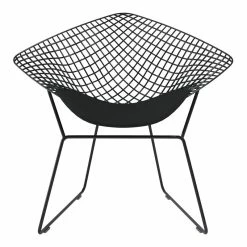 New 🤩 Aron Living Diamond 16" Mid-Century Metal Chair With Seat Pad In Black ❤️
