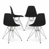 Best deal ✔️ Aron Living Tower 17" Plastic And Chrome Steel Dining Chairs In Black (Set Of 4) 💯