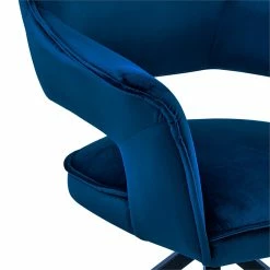Promo 🎉 Armen Living Hadley Dining Room Accent Chair In Blue Velvet With Black Finish 🥰 -Cheap Office Chairs Store 2221599 11 L