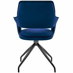 Promo 🎉 Armen Living Hadley Dining Room Accent Chair In Blue Velvet With Black Finish 🥰 -Cheap Office Chairs Store 2221599 12 L