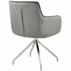 Discount 🧨 Armen Living Noah Dining Chair In Grey Velvet And Brushed Stainless Steel Finish 🥰 -Cheap Office Chairs Store 2221608 10 L