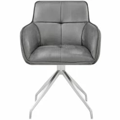 Discount 🧨 Armen Living Noah Dining Chair In Grey Velvet And Brushed Stainless Steel Finish 🥰 -Cheap Office Chairs Store 2221608 12 L