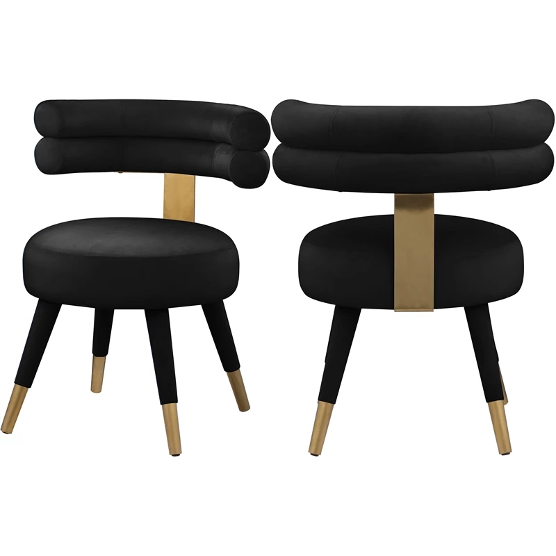 Cheap 😉 Meridian Furniture Fitzroy Black Velvet Dining Chair (Set Of 2) 🤩 3 Cheap 😉 Meridian Furniture Fitzroy Black Velvet Dining Chair (Set Of 2) 🤩
