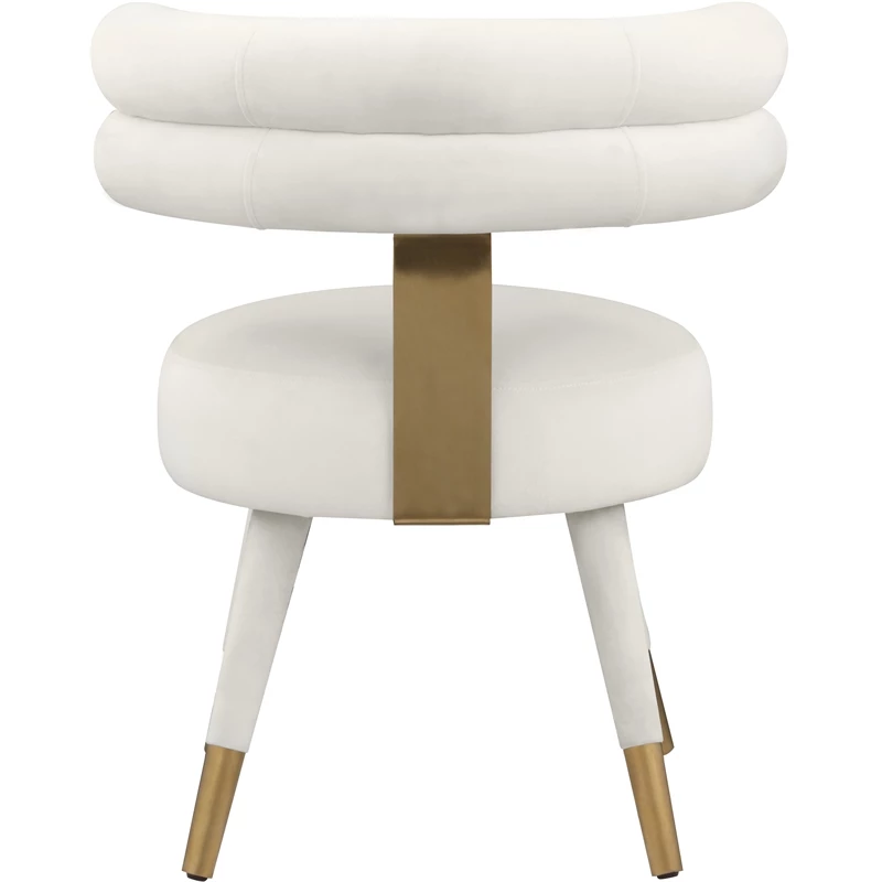 Wholesale ✔️ Meridian Furniture Fitzroy Cream Velvet Dining Chair (Set Of 2) ⌛ 4 Wholesale ✔️ Meridian Furniture Fitzroy Cream Velvet Dining Chair (Set Of 2) ⌛ - Image 2