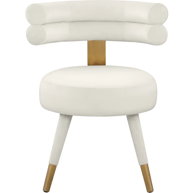 Wholesale ✔️ Meridian Furniture Fitzroy Cream Velvet Dining Chair (Set Of 2) ⌛ 5 Wholesale ✔️ Meridian Furniture Fitzroy Cream Velvet Dining Chair (Set Of 2) ⌛ - Image 3
