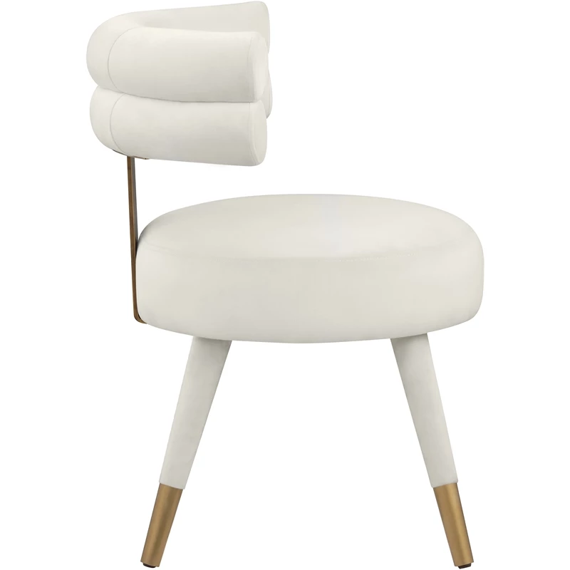 Wholesale ✔️ Meridian Furniture Fitzroy Cream Velvet Dining Chair (Set Of 2) ⌛ 7 Wholesale ✔️ Meridian Furniture Fitzroy Cream Velvet Dining Chair (Set Of 2) ⌛ - Image 5