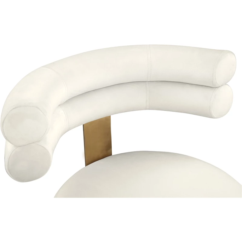 Wholesale ✔️ Meridian Furniture Fitzroy Cream Velvet Dining Chair (Set Of 2) ⌛ 8 Wholesale ✔️ Meridian Furniture Fitzroy Cream Velvet Dining Chair (Set Of 2) ⌛ - Image 6