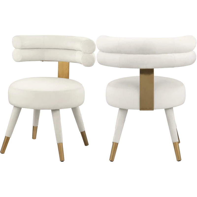 Wholesale ✔️ Meridian Furniture Fitzroy Cream Velvet Dining Chair (Set Of 2) ⌛ 3 Wholesale ✔️ Meridian Furniture Fitzroy Cream Velvet Dining Chair (Set Of 2) ⌛