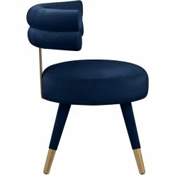 Discount 😍 Meridian Furniture Fitzroy Navy Velvet Dining Chair (Set Of 2) 🔥 -Cheap Office Chairs Store 2229338 4 L
