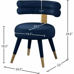 Discount 😍 Meridian Furniture Fitzroy Navy Velvet Dining Chair (Set Of 2) 🔥 -Cheap Office Chairs Store 2229338 8 L