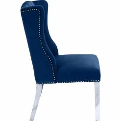 Budget 🌟 Meridian Furniture Suri Navy Velvet Dining Chair (Set Of 2) ✔️ -Cheap Office Chairs Store 2229345 3 L