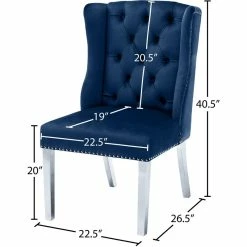 Budget 🌟 Meridian Furniture Suri Navy Velvet Dining Chair (Set Of 2) ✔️ -Cheap Office Chairs Store 2229345 8 L