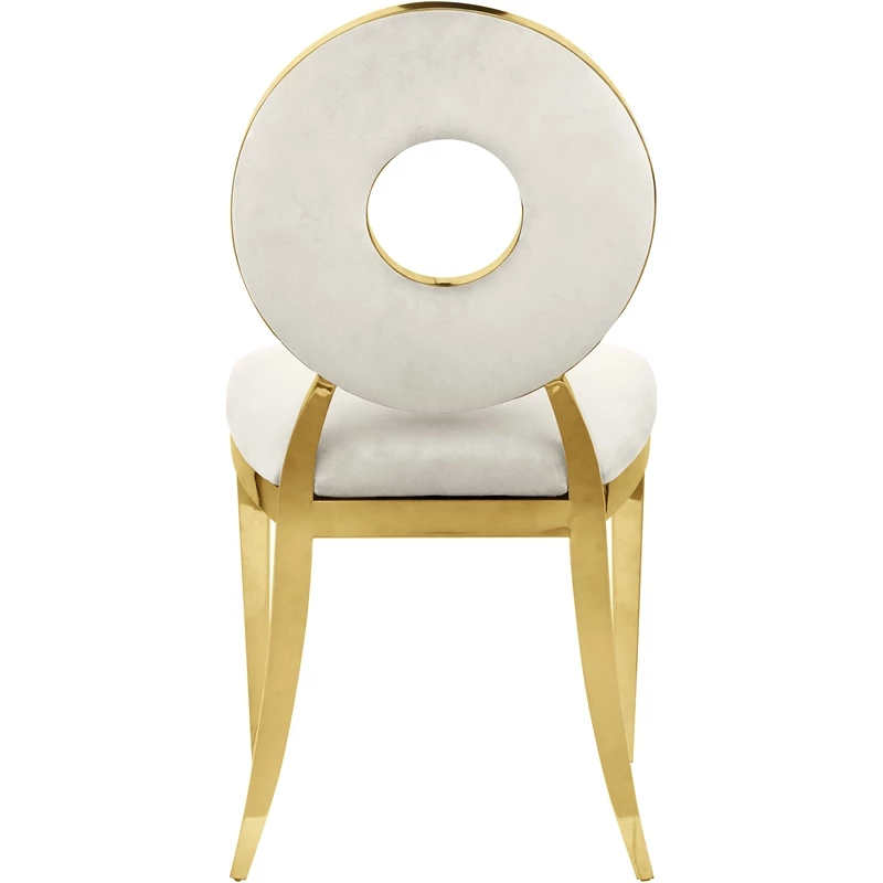 Outlet ๐ฏ Meridian Furniture Carousel Cream Velvet Dining Chair (Set Of 2) ๐ 4 Outlet ๐ฏ Meridian Furniture Carousel Cream Velvet Dining Chair (Set Of 2) ๐ - Image 2