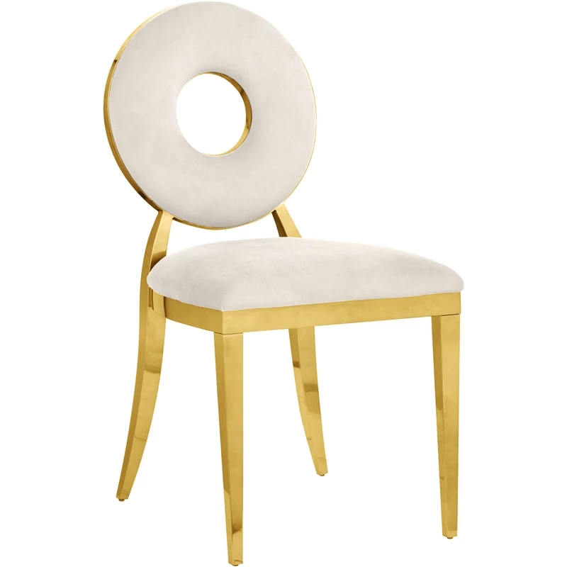 Outlet ๐ฏ Meridian Furniture Carousel Cream Velvet Dining Chair (Set Of 2) ๐ 6 Outlet ๐ฏ Meridian Furniture Carousel Cream Velvet Dining Chair (Set Of 2) ๐ - Image 4