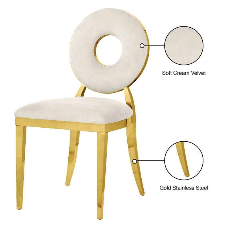 Outlet ๐ฏ Meridian Furniture Carousel Cream Velvet Dining Chair (Set Of 2) ๐ 10 Outlet ๐ฏ Meridian Furniture Carousel Cream Velvet Dining Chair (Set Of 2) ๐ - Image 8