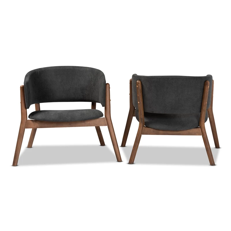 Deals ๐ Baxton Studio Baron Dark Grey Fabric And Brown Finished Wood 2-Piece Chair Set ๐ 3 Deals ๐ Baxton Studio Baron Dark Grey Fabric And Brown Finished Wood 2-Piece Chair Set ๐