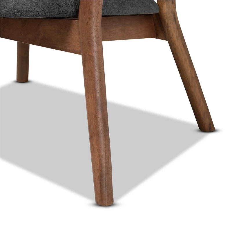 Deals ๐ Baxton Studio Baron Dark Grey Fabric And Brown Finished Wood 2-Piece Chair Set ๐ 8 Deals ๐ Baxton Studio Baron Dark Grey Fabric And Brown Finished Wood 2-Piece Chair Set ๐ - Image 6