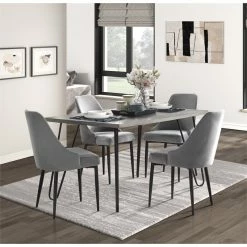 Deals 😉 Lexicon Keene 20" Mid-Century Velvet Dining Room Side Chair In Gray (Set Of 2) 🎉 -Cheap Office Chairs Store 2251313 1 L