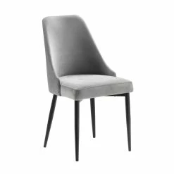 Deals 😉 Lexicon Keene 20" Mid-Century Velvet Dining Room Side Chair In Gray (Set Of 2) 🎉 -Cheap Office Chairs Store 2251313 2 L