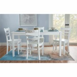 New 🎁 Linon Sloan Solid Wood Commercial Grade Set Of Two Chairs In White 🔥 -Cheap Office Chairs Store 2256479 1 L