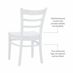 New 🎁 Linon Sloan Solid Wood Commercial Grade Set Of Two Chairs In White 🔥 -Cheap Office Chairs Store 2256479 18 L