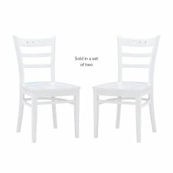 New 🎁 Linon Sloan Solid Wood Commercial Grade Set Of Two Chairs In White 🔥 -Cheap Office Chairs Store 2256479 19 L