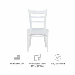 New 🎁 Linon Sloan Solid Wood Commercial Grade Set Of Two Chairs In White 🔥 -Cheap Office Chairs Store 2256479 21 L