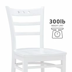 New 🎁 Linon Sloan Solid Wood Commercial Grade Set Of Two Chairs In White 🔥 -Cheap Office Chairs Store 2256479 22 L