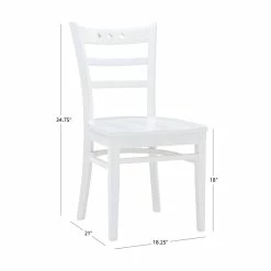 New 🎁 Linon Sloan Solid Wood Commercial Grade Set Of Two Chairs In White 🔥 -Cheap Office Chairs Store 2256479 23 L