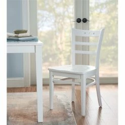 New 🎁 Linon Sloan Solid Wood Commercial Grade Set Of Two Chairs In White 🔥 -Cheap Office Chairs Store 2256479 8 L