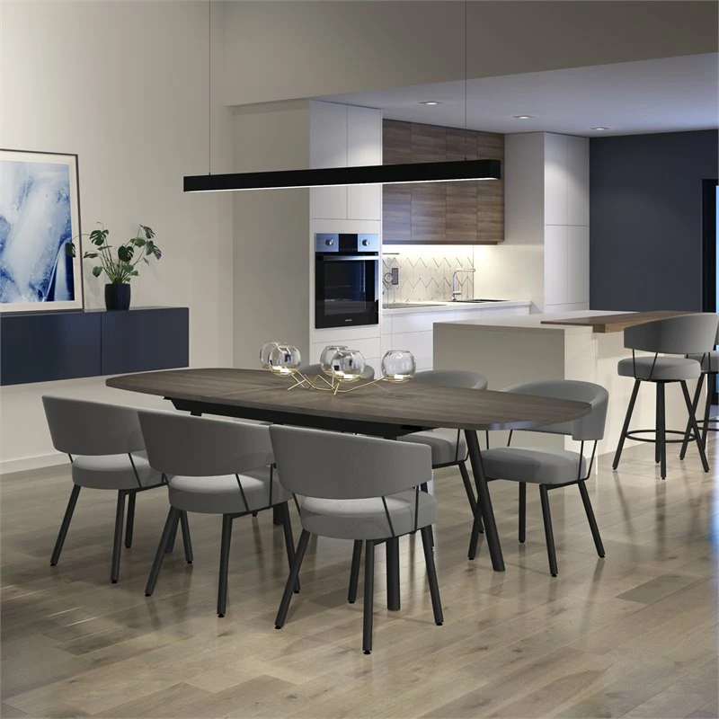 Wholesale 🔔 Amisco Corey Polyester And Metal Dining Chair In Heather Light Gray/Black 🥰 4 Wholesale 🔔 Amisco Corey Polyester And Metal Dining Chair In Heather Light Gray/Black 🥰 - Image 2