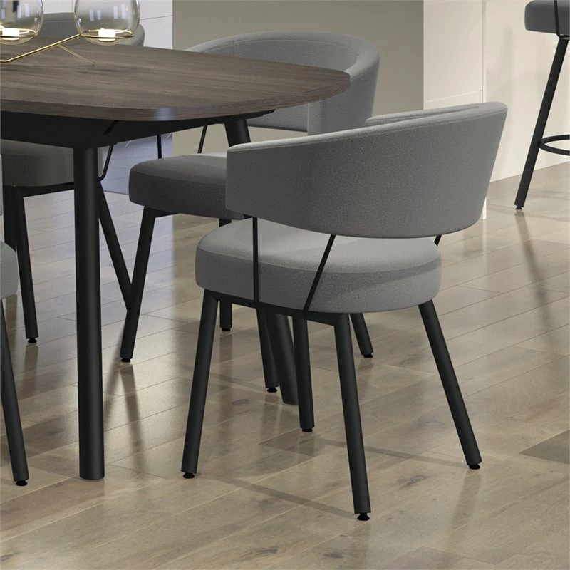 Wholesale 🔔 Amisco Corey Polyester And Metal Dining Chair In Heather Light Gray/Black 🥰 5 Wholesale 🔔 Amisco Corey Polyester And Metal Dining Chair In Heather Light Gray/Black 🥰 - Image 3