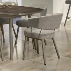 Buy 🧨 Amisco Corey Polyester And Metal Dining Chair In Beige/Brown/Matt Light Gray 🥰 -Cheap Office Chairs Store 2257615 2 L