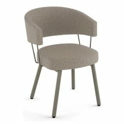 Buy 🧨 Amisco Corey Polyester And Metal Dining Chair In Beige/Brown/Matt Light Gray 🥰