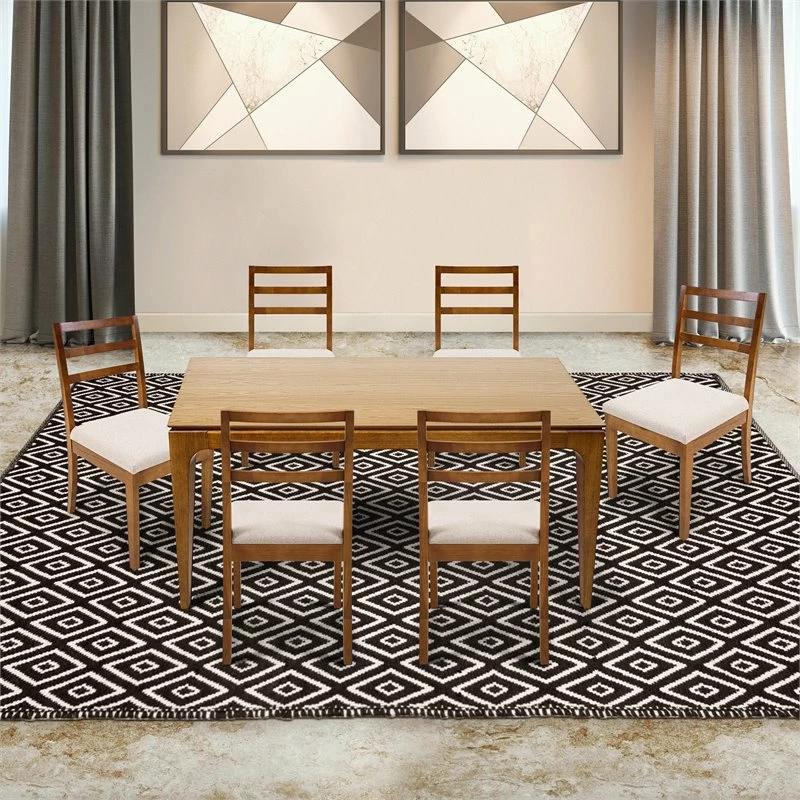 Best Pirce 👏 Herval 36" Ladder Back Upholstered Solid Wood Dining Chair In Oak (Set Of 2) 😍 8 Best Pirce 👏 Herval 36" Ladder Back Upholstered Solid Wood Dining Chair In Oak (Set Of 2) 😍 - Image 7