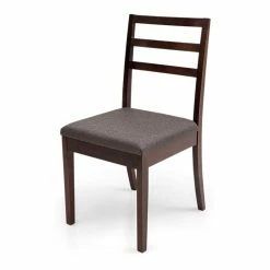 Best Pirce 🌟 Herval 36" Ladder Back Upholstered Solid Wood Dining Chair In Walnut (Set Of 2) ❤️