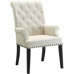 Flash Sale 👏 Coaster Tufted Back Upholstered Arm Chair In Beige 😀
