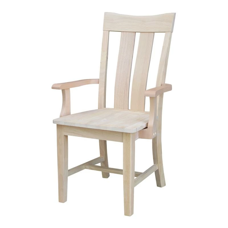 Deals ✨ International Concepts Ava Unfinished Wood Arm Chair 🔥 3 Deals ✨ International Concepts Ava Unfinished Wood Arm Chair 🔥