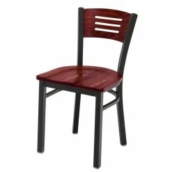 Flash Sale 😉 KFI Furniture KFI Ladder Back Metal Cafe Chair - Mahogany 🔥