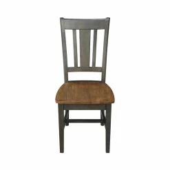 Best Pirce 🤩 International Concepts San Remo Solid Wood Splatback Chair - Set Of 2 Chairs In Hickory/Washed Coal 🔥 -Cheap Office Chairs Store 2297540 17 L