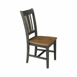 Best Pirce 🤩 International Concepts San Remo Solid Wood Splatback Chair - Set Of 2 Chairs In Hickory/Washed Coal 🔥 -Cheap Office Chairs Store 2297540 18 L