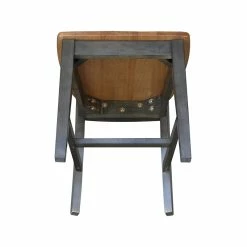 Best Pirce 🤩 International Concepts San Remo Solid Wood Splatback Chair - Set Of 2 Chairs In Hickory/Washed Coal 🔥 -Cheap Office Chairs Store 2297540 20 L
