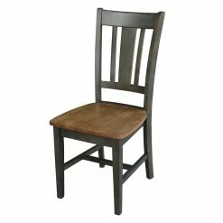 Best Pirce 🤩 International Concepts San Remo Solid Wood Splatback Chair - Set Of 2 Chairs In Hickory/Washed Coal 🔥