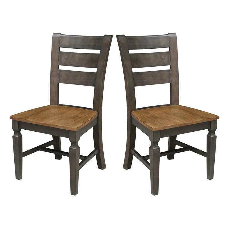 Best deal ✨ International Concepts Vista Solid Wood Ladderback Chair - Set Of 2 Chairs In Hickory/Washed Coal 👏 8 Best deal ✨ International Concepts Vista Solid Wood Ladderback Chair - Set Of 2 Chairs In Hickory/Washed Coal 👏 - Image 6