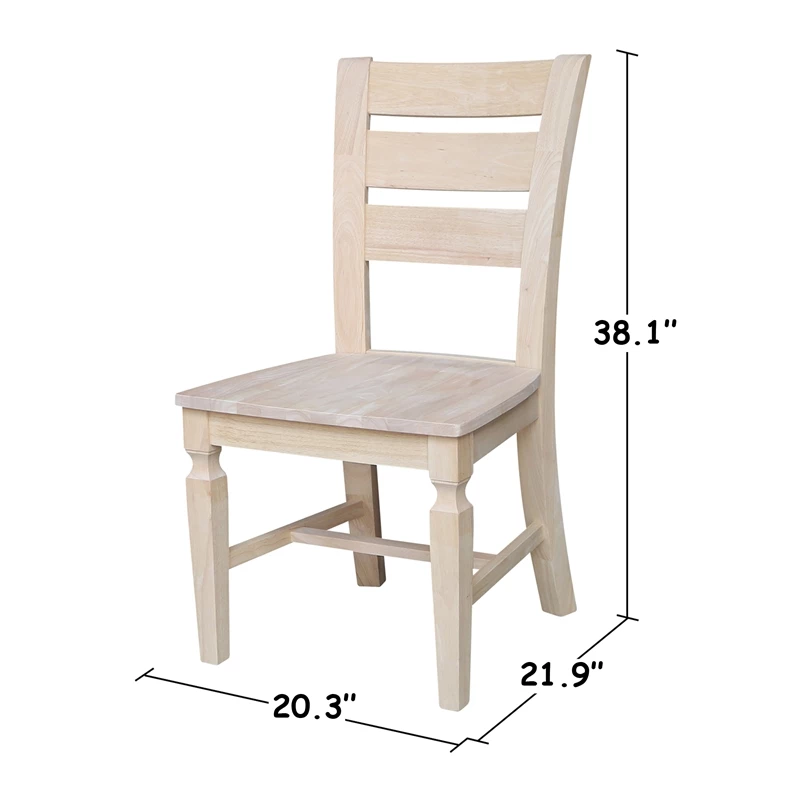 New โ๏ธ International Concepts Vista Solid Wood Ladderback Chairs - Set Of 2 - Unfinished ๐ 11 New โ๏ธ International Concepts Vista Solid Wood Ladderback Chairs - Set Of 2 - Unfinished ๐ - Image 9