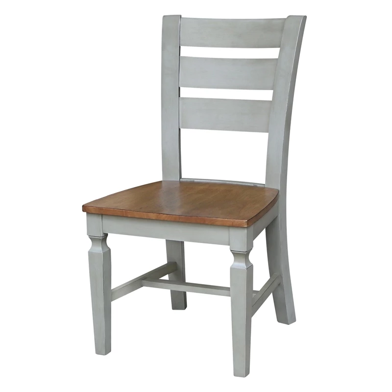 Best Pirce ๐คฉ International Concepts Vista Solid Wood Ladderback Chairs In Distressed Hickory/Stone - Set Of 2 ๐ 3 Best Pirce ๐คฉ International Concepts Vista Solid Wood Ladderback Chairs In Distressed Hickory/Stone - Set Of 2 ๐