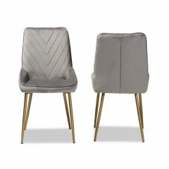 Brand new ✨ Baxton Studio Priscilla Gray And Gold Finished Metal Dining Chair (Set Of 2) ✔️ 13 Brand new ✨ Baxton Studio Priscilla Gray And Gold Finished Metal Dining Chair (Set Of 2) ✔️ -Cheap Office Chairs Store 2302627 3 L