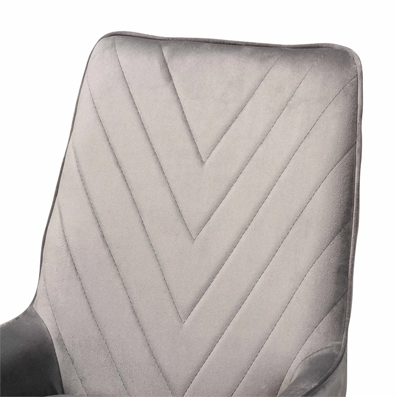 Brand new ✨ Baxton Studio Priscilla Gray And Gold Finished Metal Dining Chair (Set Of 2) ✔️ 7 Brand new ✨ Baxton Studio Priscilla Gray And Gold Finished Metal Dining Chair (Set Of 2) ✔️ - Image 6